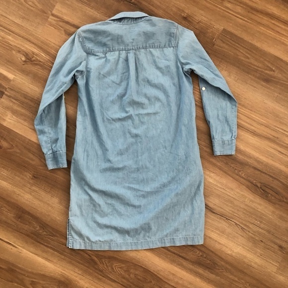 UNIQLO Chambray half button down long sleeve dress size medium - Picture 5 of 7